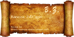 Bancza Zágon névjegykártya